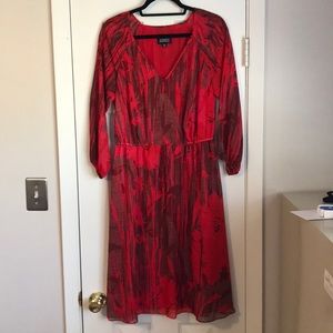 Adrianna Papell long sleeve midi dress